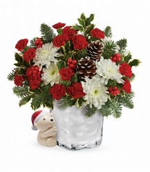 Send a Hug Bear Buddy Bouquet by Teleflora from Swindler and Sons Florists in Wilmington, OH